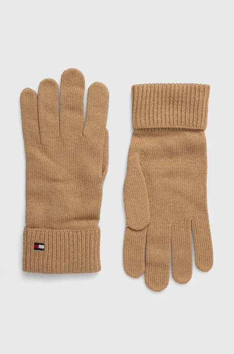 Tommy Hilfiger rękawiczki z domieszką kaszmiru kolor beżowy