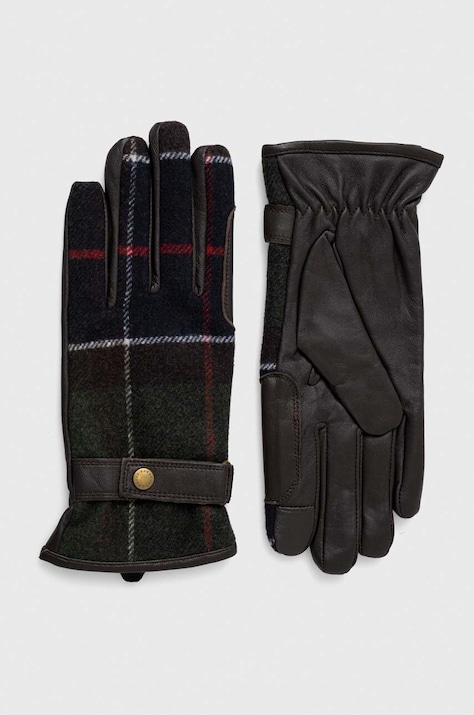 Rukavice s primjesom vune Barbour boja: zelena