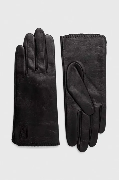 Δερμάτινα γάντια By Malene Birger χρώμα: μαύρο