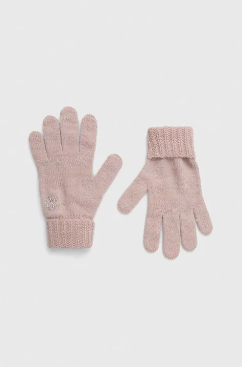 Otroške rokavice United Colors of Benetton roza barva
