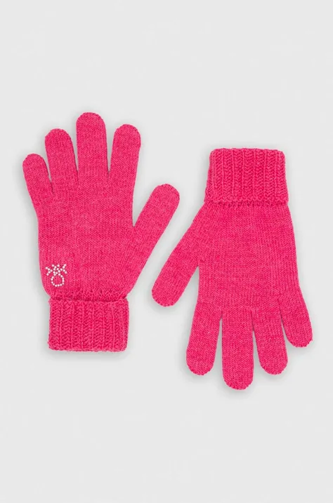 Detské rukavice United Colors of Benetton ružová farba