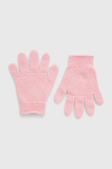Παιδικά μάλλινα γάντια United Colors of Benetton χρώμα: ροζ