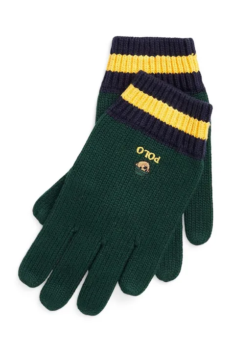 Παιδικά γάντια Polo Ralph Lauren χρώμα: πράσινο