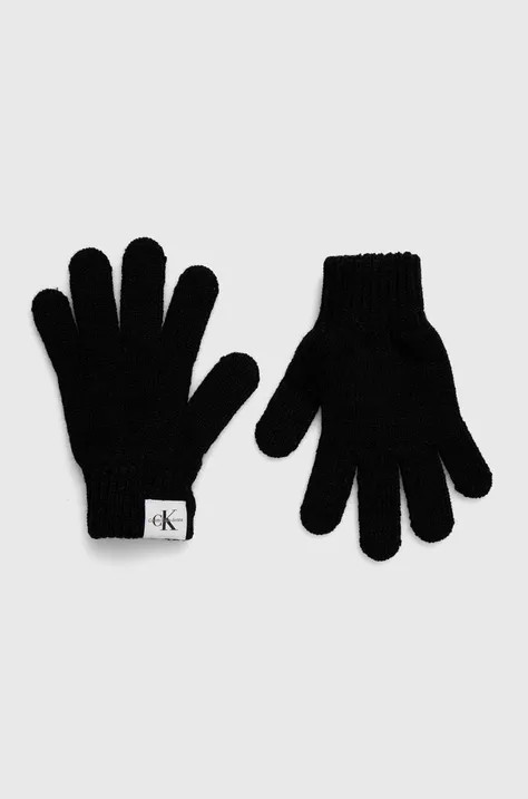 Detské rukavice Calvin Klein Jeans čierna farba