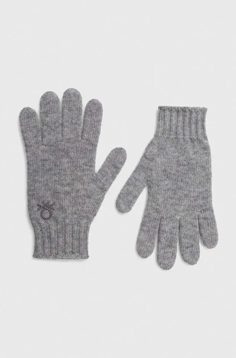 Дитячі вовняні рукавички United Colors of Benetton колір сірий