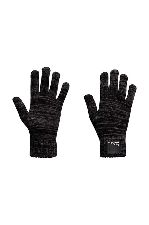 Παιδικά γάντια Jack Wolfskin SPIRIT NIT χρώμα: μαύρο