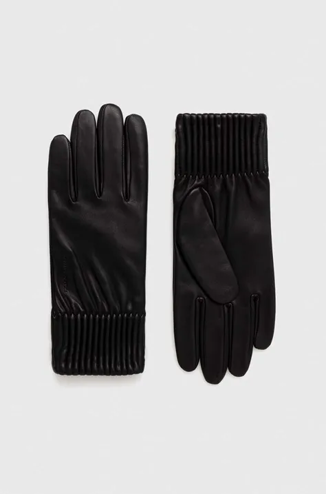 Δερμάτινα γάντια Tiger Of Sweden χρώμα: μαύρο