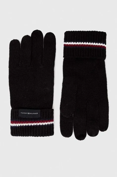Перчатки с примесью шерсти Tommy Hilfiger цвет чёрный