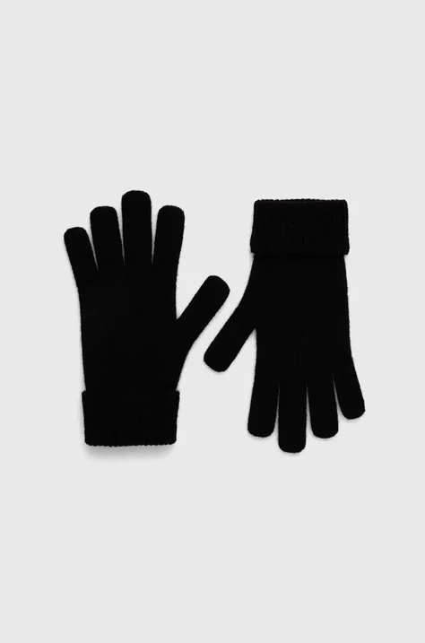 Μάλλινα γάντια United Colors of Benetton χρώμα: μαύρο