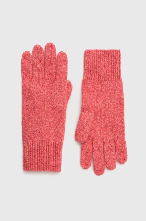 Γάντια από μείγμα μαλλιού United Colors of Benetton χρώμα: ροζ