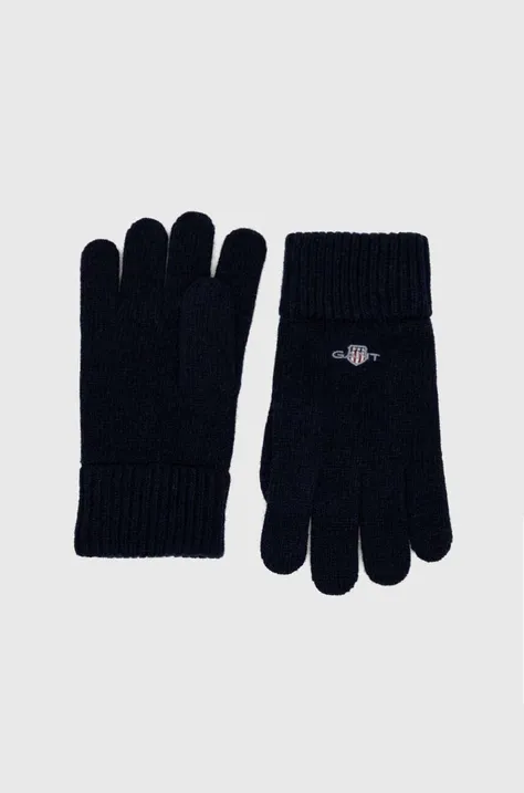 Μάλλινα γάντια Gant χρώμα: ναυτικό μπλε