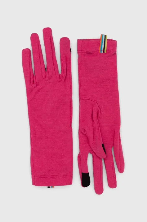 Smartwool rękawiczki Thermal Merino kolor różowy