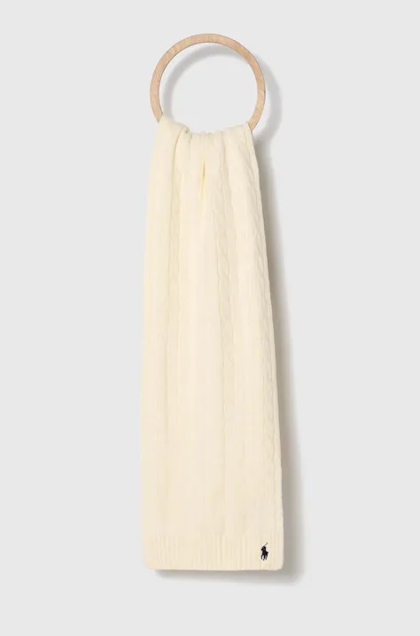 Polo Ralph Lauren szalik bawełniany kolor beżowy gładki