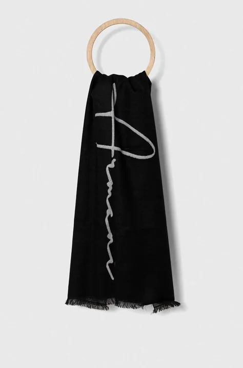 Шарф EA7 Emporio Armani жіночий колір чорний візерунок