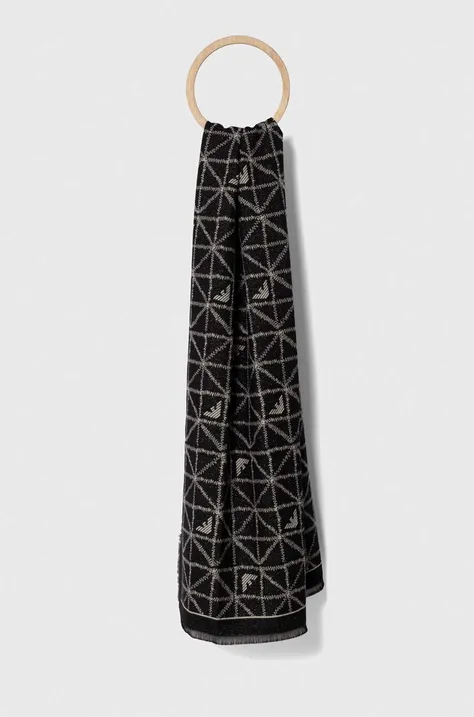 Шарф Emporio Armani жіночий колір чорний візерунок