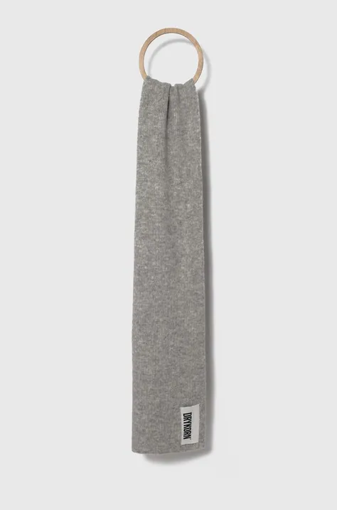 Вовняний шарф Drykorn колір сірий однотонний