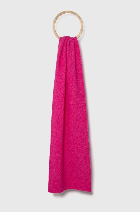 Шерстяной шарф Samsoe Samsoe цвет розовый меланж