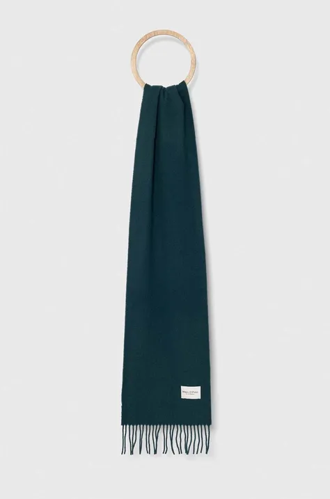 Вовняний шарф Marc O'Polo колір зелений однотонний
