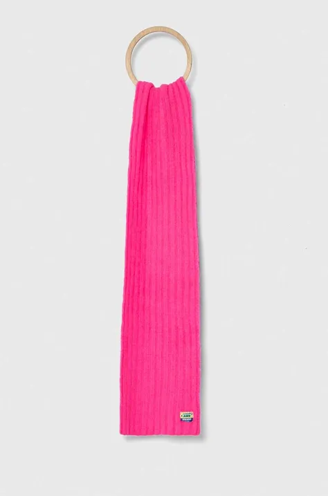 Вовняний шарф American Vintage колір рожевий однотонний