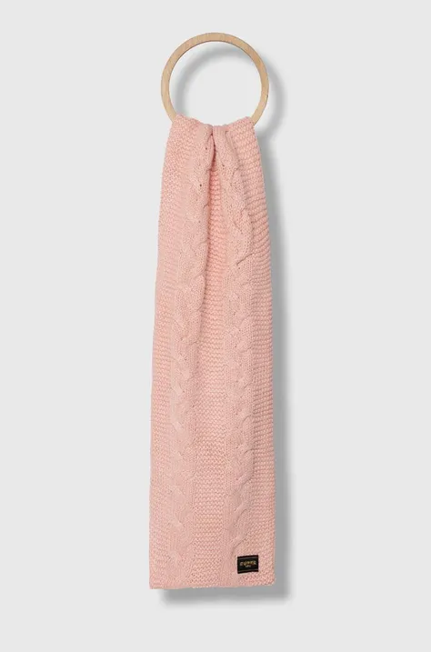 Kratki šal s primjesom vune Superdry boja: ružičasta, melanž