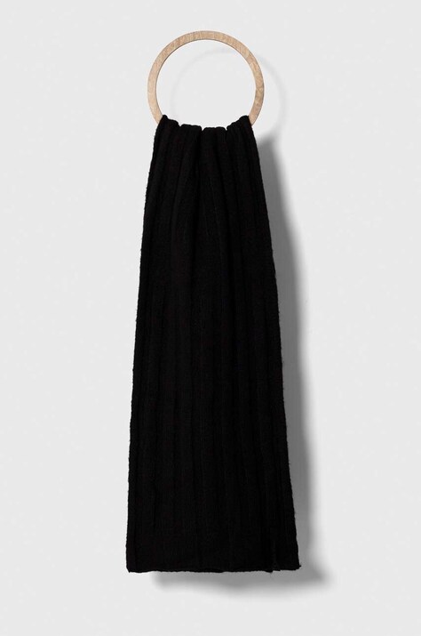 Calvin Klein esarfa din amestec de lana culoarea negru, neted