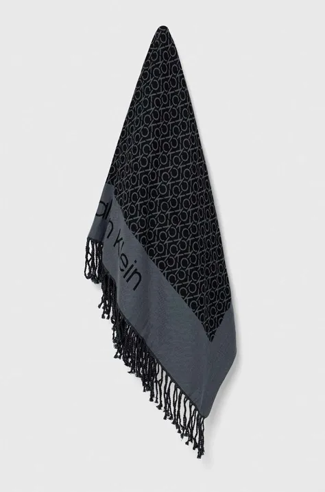 Шарф Calvin Klein жіночий колір чорний візерунок