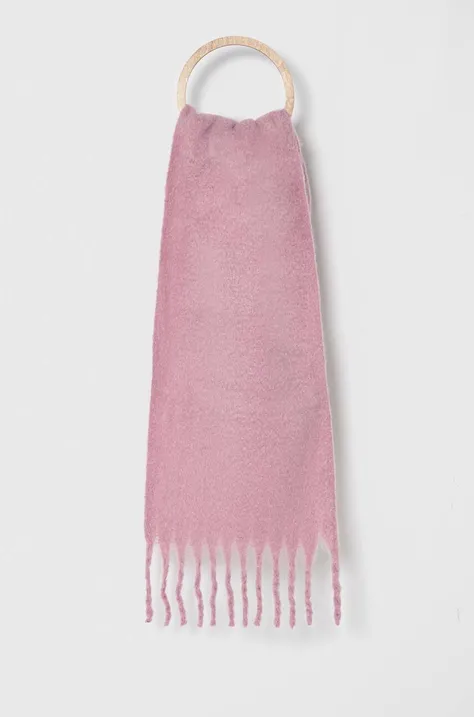 Шал Abercrombie & Fitch дамски в розово с изчистен дизайн