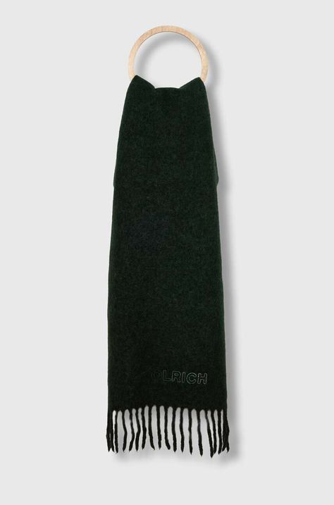 Шерстяной шарф Woolrich Alpaca Wool Ombre Scarf цвет зелёный узорный CFWWAC0174FRUT3552