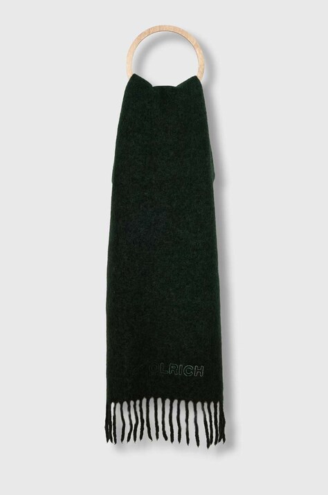 Vlněná šála Woolrich Alpaca Wool Ombre Scarf zelená barva, CFWWAC0174FRUT3552