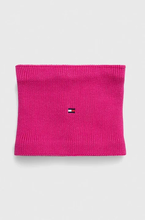 Šál komín Tommy Hilfiger ružová farba, jednofarebný