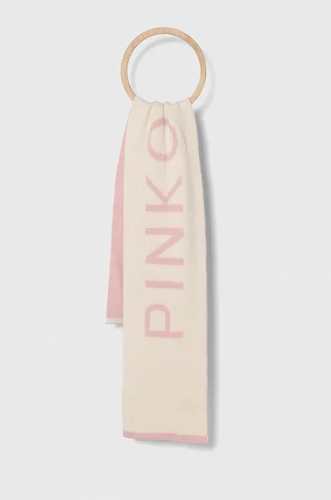 Detský vlnený šál Pinko Up ružová farba, vzorovaný