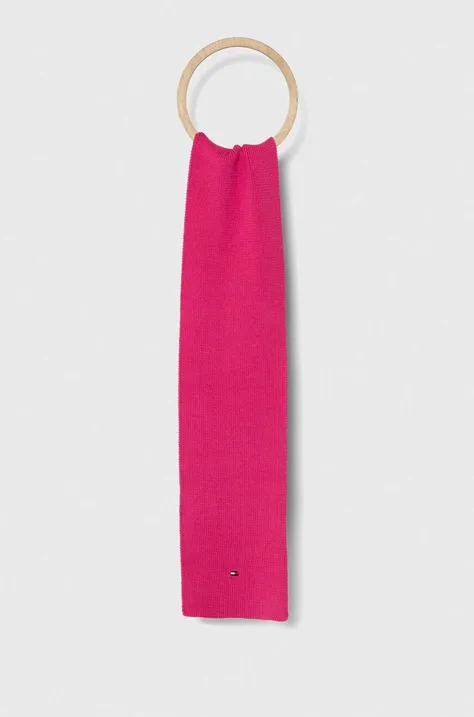 Tommy Hilfiger szalik dziecięcy kolor różowy gładki