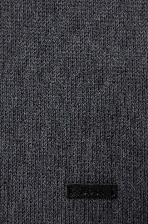 BOSS шарф чоловічий вовняний Albas — AW23-SAM006, сірий — фото 2