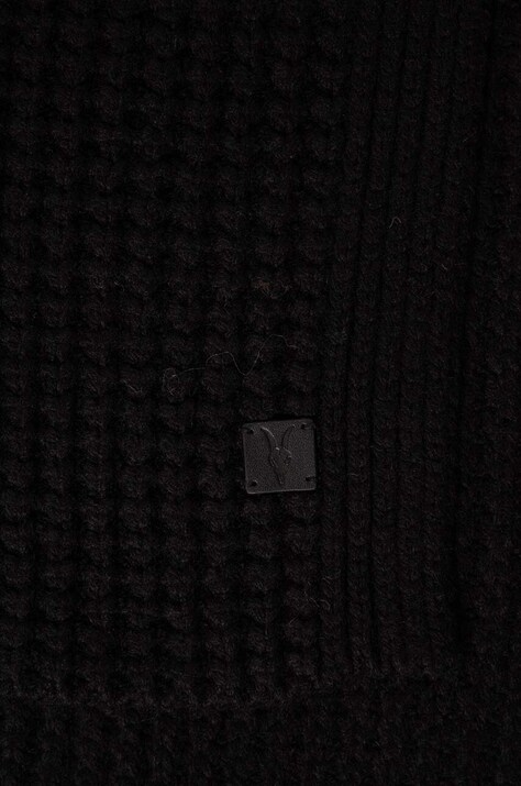 Шарф з домішкою вовни AllSaints — AW23-SAM01C, чорний — фото 2