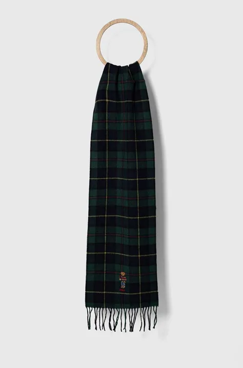 Vlnený šál Polo Ralph Lauren vzorovaný