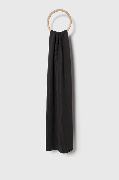 Calvin Klein szalik z domieszką kaszmiru kolor szary gładki