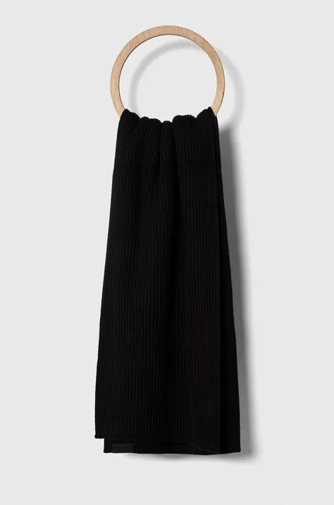 Φουλάρι με μείγμα κασμίρ Calvin Klein χρώμα: μαύρο