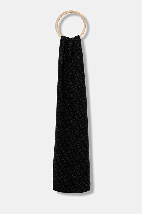 Šál Armani Exchange pánsky, čierna farba, vzorovaný, 954650 CC312