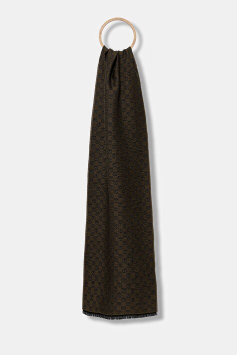 Moschino szalik wełniany kolor zielony wzorzysty M5131 50066