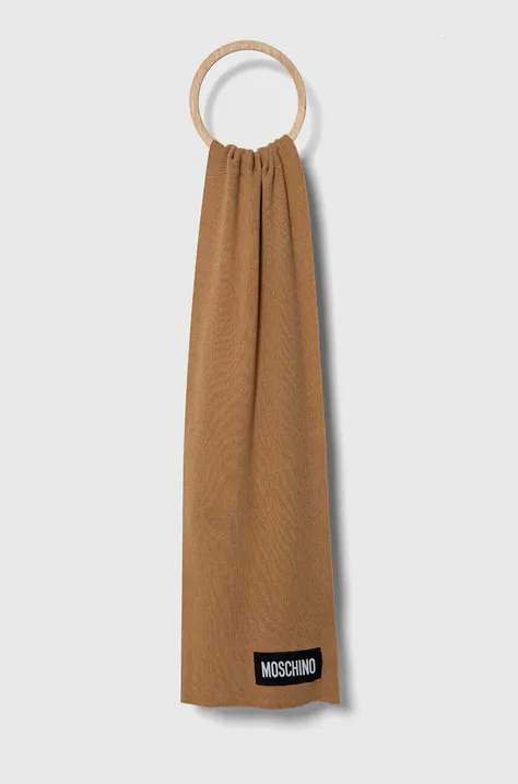 Кашеміровий шарф Moschino колір коричневий меланж