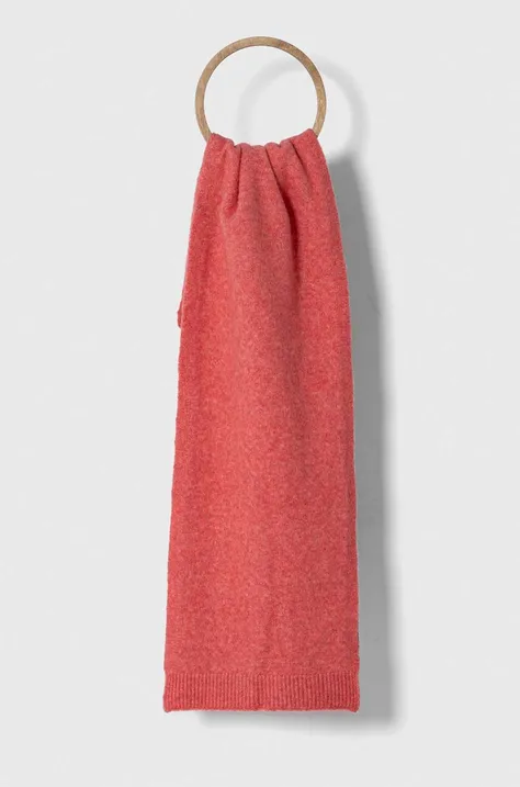 Kratki šal s primjesom vune United Colors of Benetton boja: ružičasta, bez uzorka