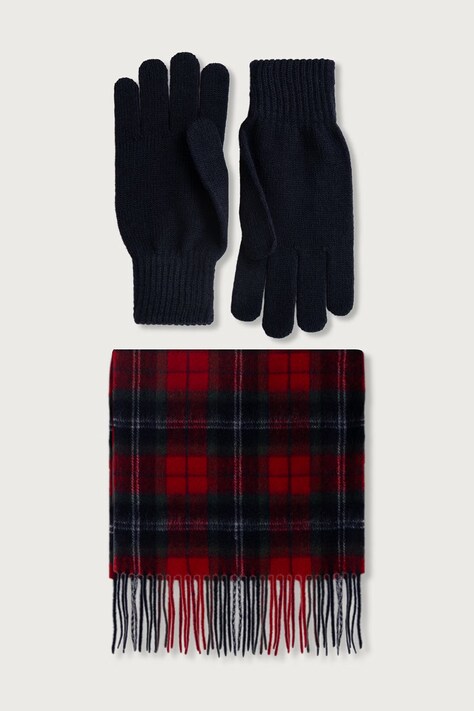 Barbour Komplet z wełny czerwony MGS0018