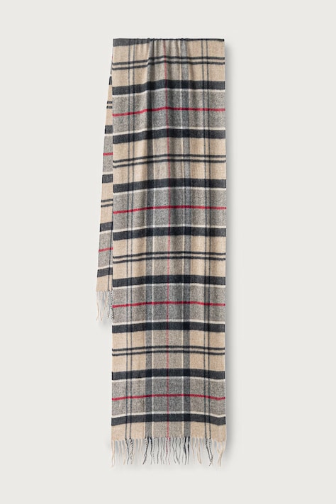 Barbour szalik z dodatkiem wełny Yaxley beżowy USC0324