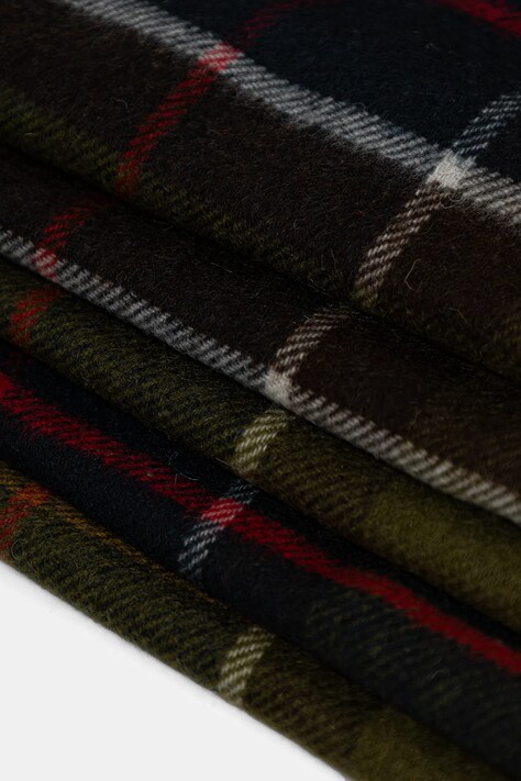 Barbour szalik z domieszką wełny kolor zielony wzorzysty
