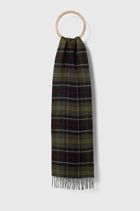 Μάλλινο κασκόλ Barbour χρώμα: πράσινο