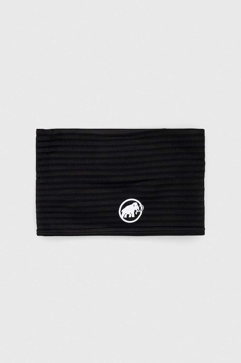 Mammut fular impletit Taiss Light culoarea negru, neted