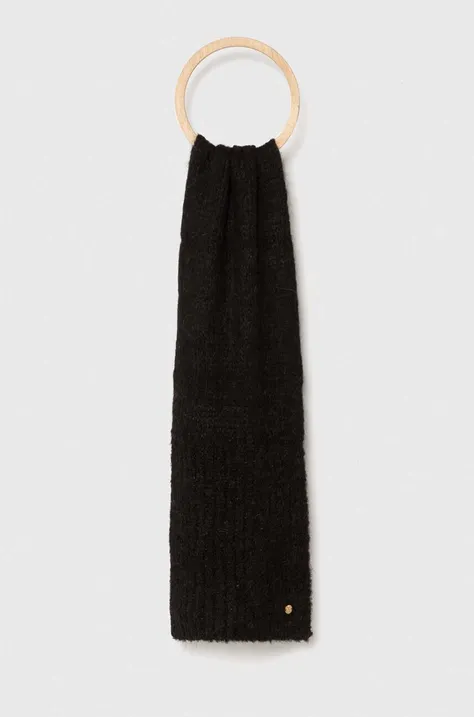 Вовняний шарф Granadilla колір чорний однотонний