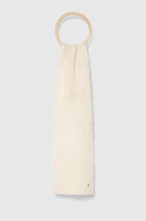 Granadilla esarfa de lana culoarea bej, neted