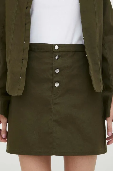 Résumé spódnica jeansowa kolor zielony mini prosta