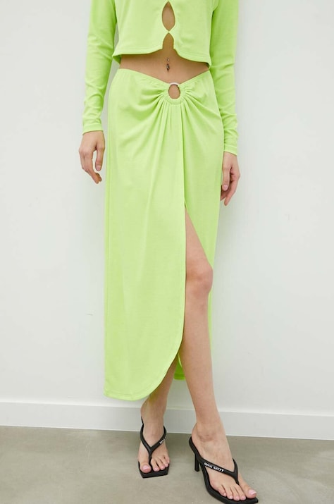 Résumé fusta culoarea verde, midi, drept